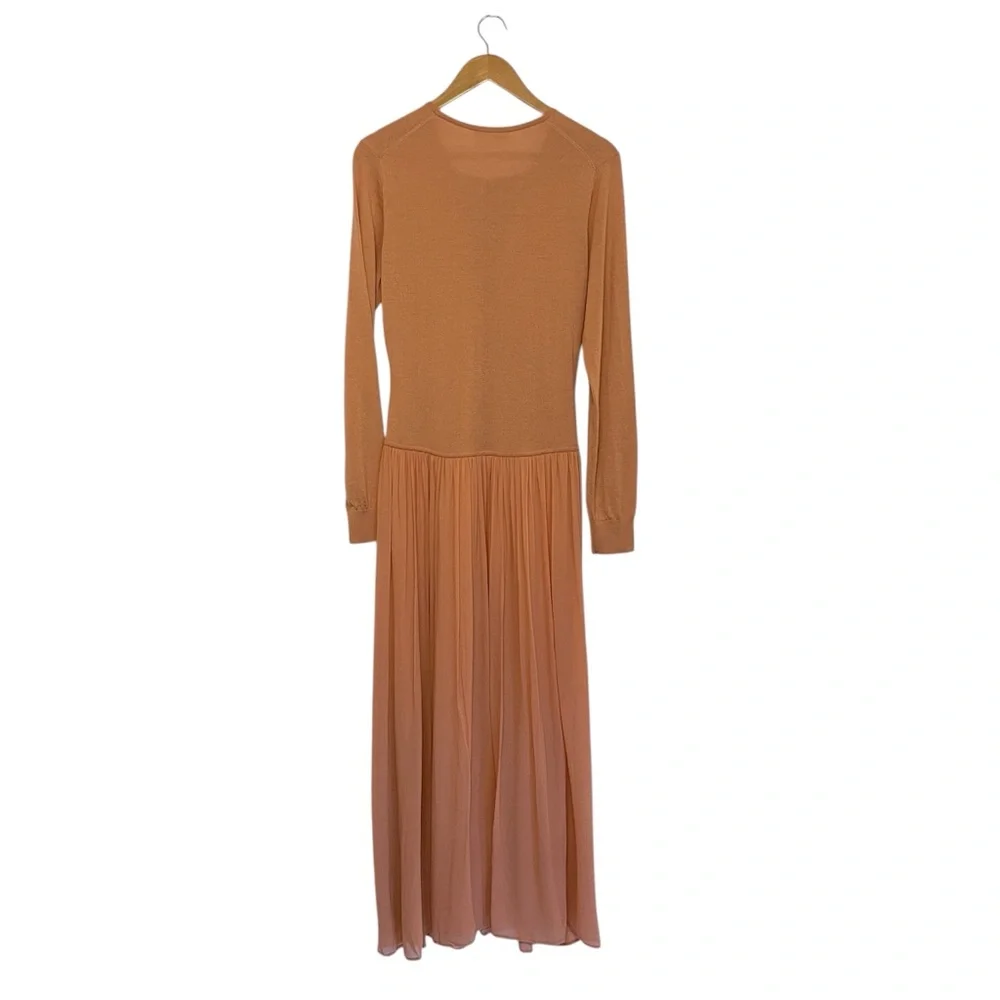 Ulla Johnson Peach Lace-Up Long Sleeve Maxi Dress - Picture 6 of 13